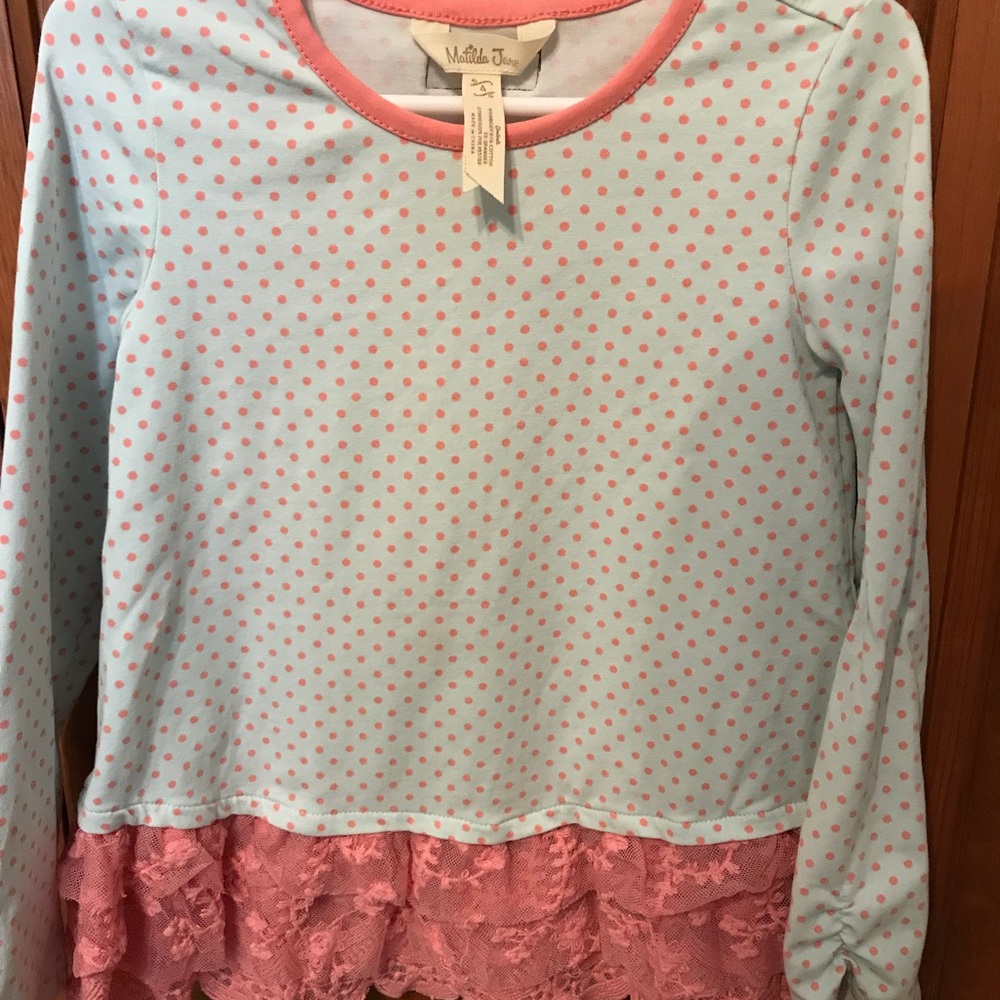 Matilda Jane dot shirt with lace